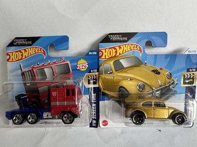 Hot Wheels Transformers Optimus Prime 104 Bumblebee 186 1:64 HW Screen Time Neu