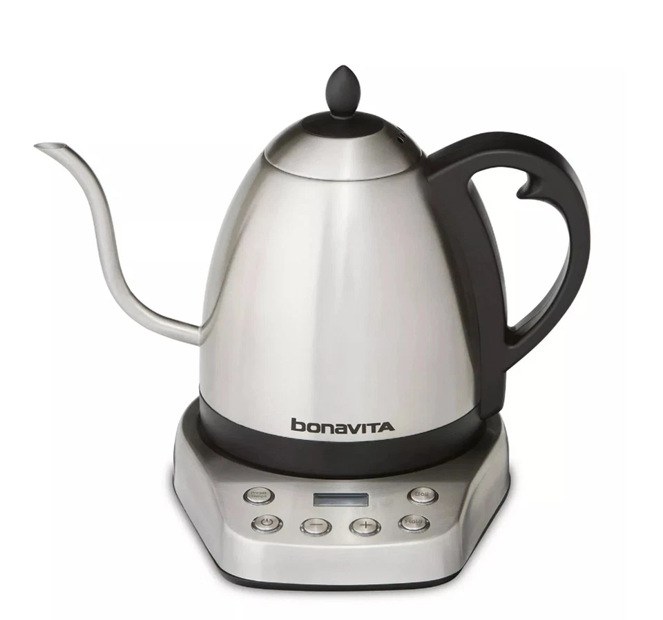 Hervidor eléctrico digital de cuello de cisne de temperatura variable de 1 L para cafetera y té Foto 2 de 4