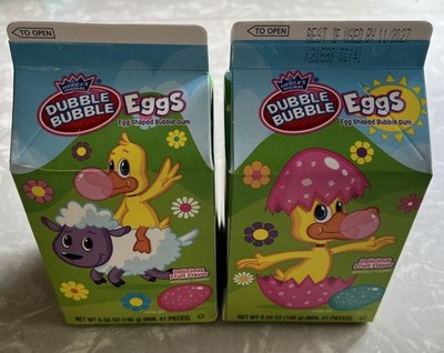 2 Cartons - Easter Dubble Bubble Egg Shaped Gum (6.58 oz. Milk Carton) Duck Lamb