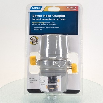 Camco Easy Slip Sewer Internal Hose Coupler w Slip Lock Rings 39163