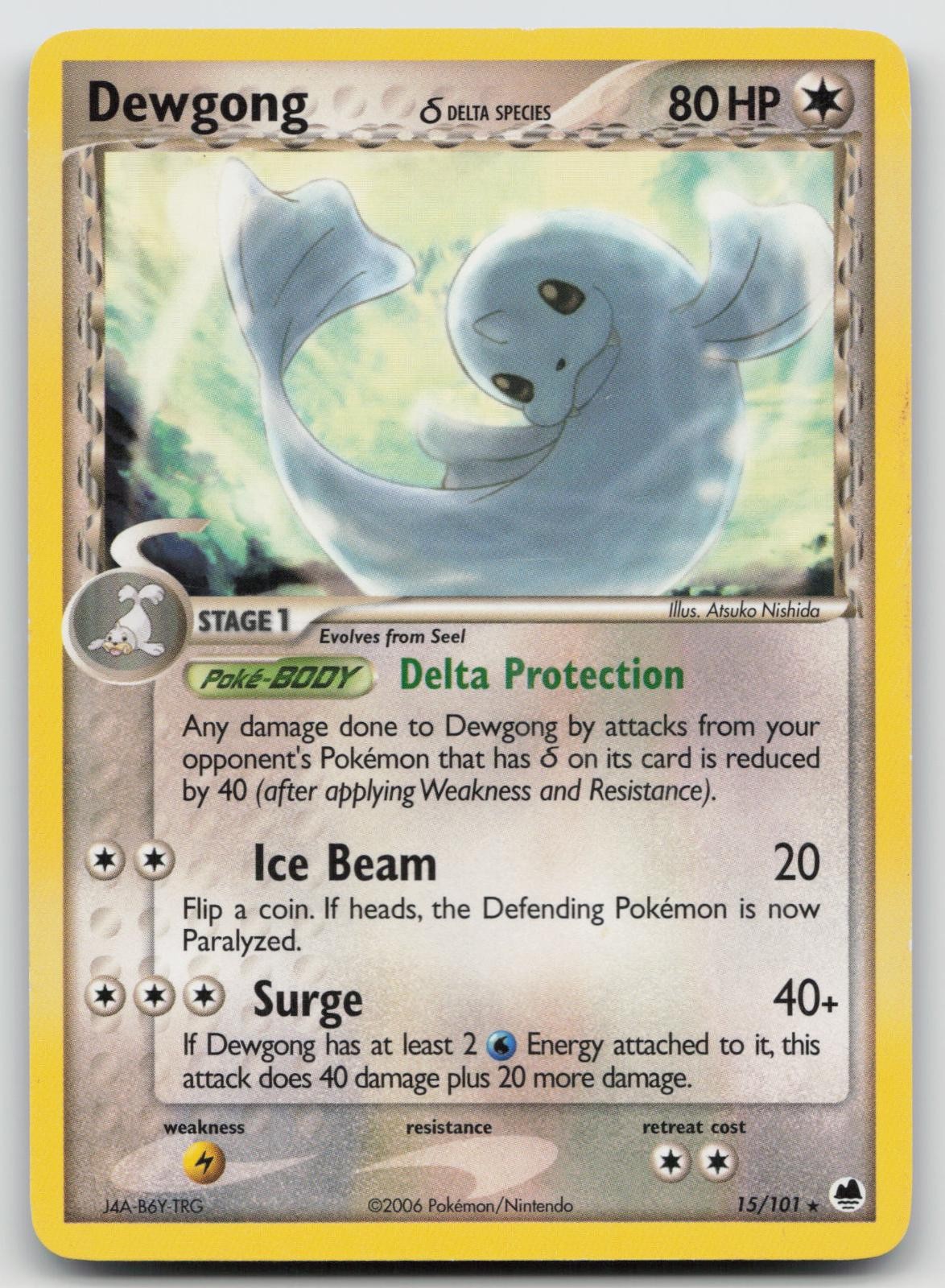 Dewgong 15/101 Rare Dragon Frontiers Pokemon Heavily Played