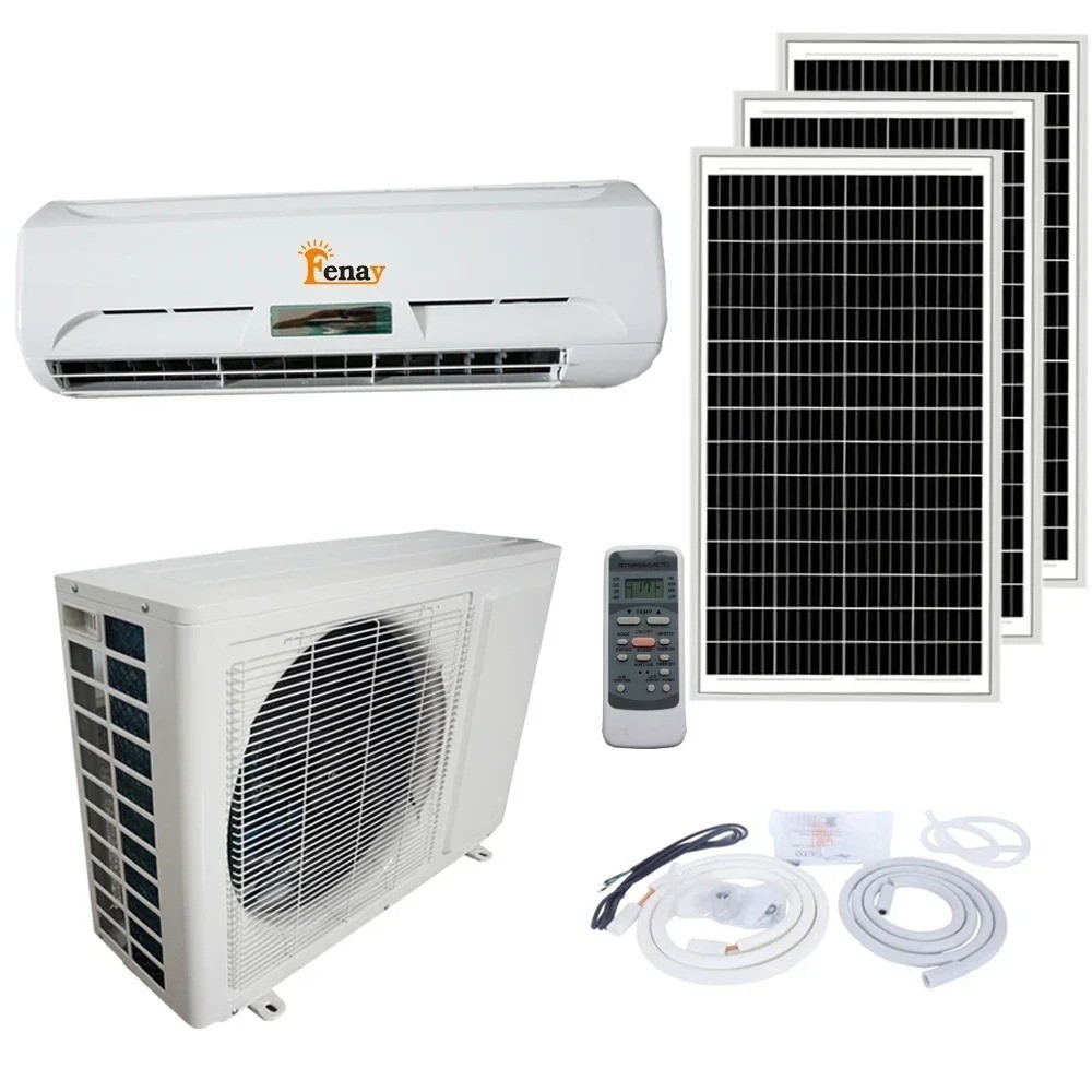 Hybrid Solar Inverter Mini Split AC with PV Panels, Wall-Mounted Ductless