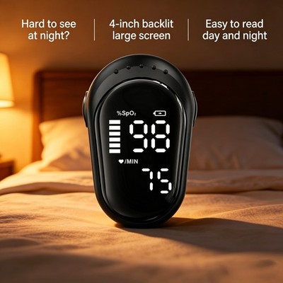 Rechargeable Pulse Oximeter Fingertip Oxygen Monitor Fingertip w/SpO2 Pulse Rate