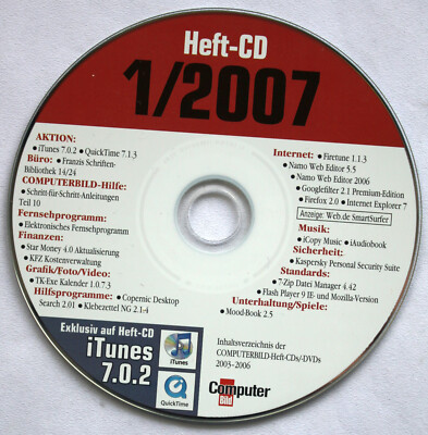 Für Sammler: Computer Bild Heft-CD 1/2007