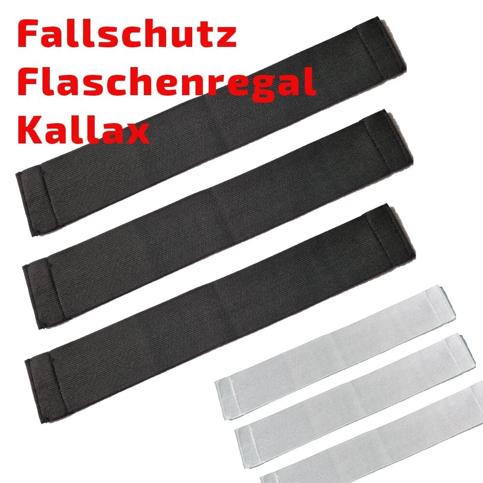 3er Set Fallschutz für "IKEA" Kallaxflascheneinsatz Falschenregal weiß schwarz - Bild 1 von 1