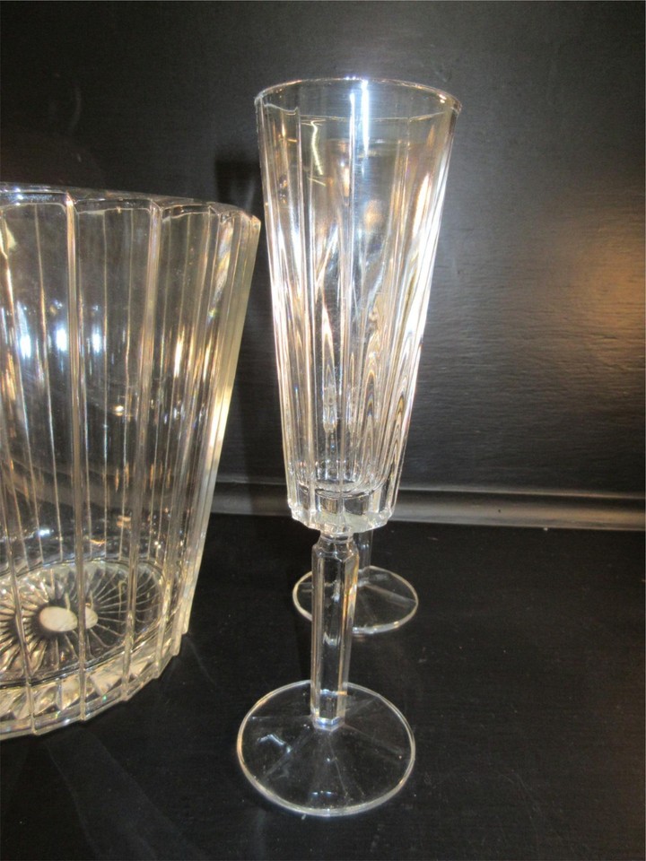 Crystal Champagne Ice Bucket Flutes Contour by BLOCK 24 full lead