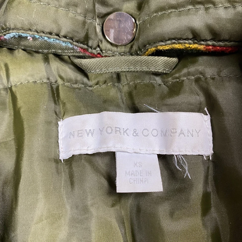 NUEVA YORK & CO MUJER XS CHAQUETA ACOLCHADA CON CAPUCHA AISLANTE LANA AZTECA BRAZOS PIEL SINTÉTICA Foto 3 de 4