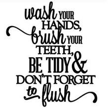 BATHROOM Words Lettering Wall Decal Subway Quote Art Decor Sticky