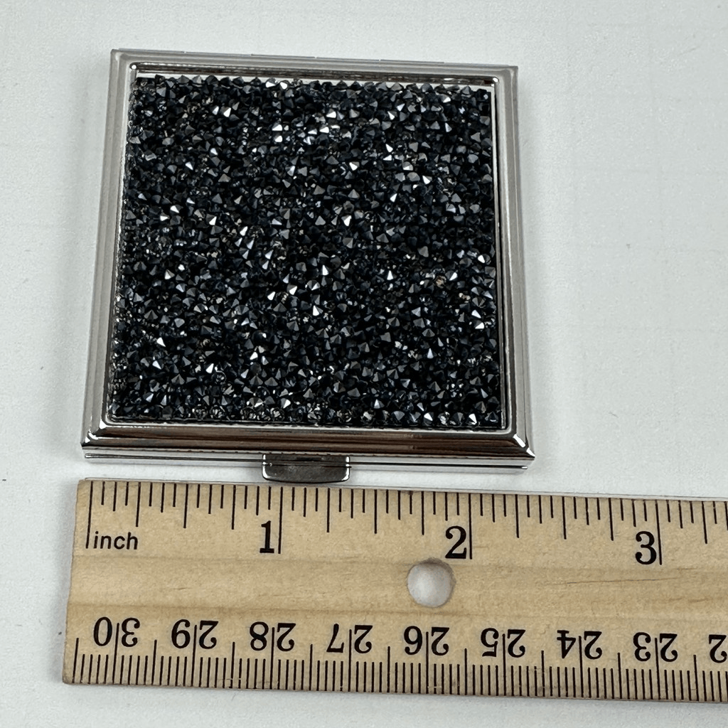 Swarovski Crystals Compact Mirror Double Side Square Black Swarovski Crystals Compact Mirror Double Side Square Black