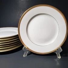 B &C L.Bernardaud &Co Limoges Gold Band Trim Bread And Butter Plates Set Of 6