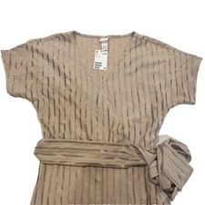 H M Bronze Stripe Jumpsuit NWT Size S