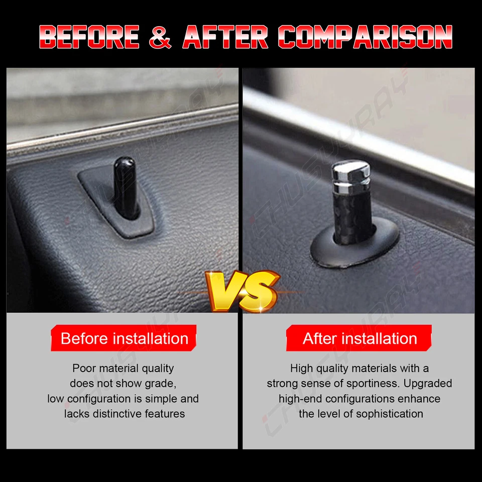 4x Anillo de ajuste de perilla de cerradura de puerta de coche para Mercedes Benz W205 W204 Clase A C E CLA Foto 3 de 4