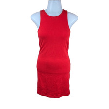 Forever 21 Bodycon Dress Mini Round Neck Sleeveless Red Size Medium