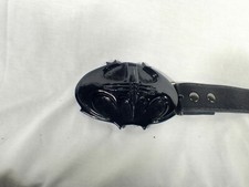 Batman Forever, Traditional Type Bat Buckle, Black Metal, Leather Belt