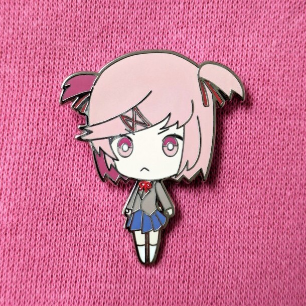 ddlc pokemon cards Doki Doki Literature Club Natsuki Enamel Pin Figure Anime 1.38