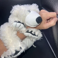 The Bear Factory  White Resting Loving Polar Bear Plush 7.5” Fits On Arm Or Bed