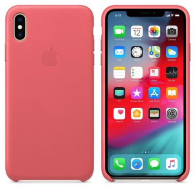 Genuine / Original Apple iPhone XS Max Leather Case - Peony Pink - New