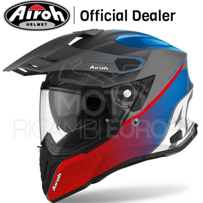 Airoh Commander Progress Blue/red Matt On-Off Integralhelm Doppelvisier Fum