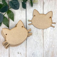 MDF Laser Cut Wooden Bunting Make Your Own Bunting Cat Shape 10 Pack