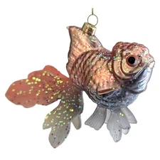 Cody Foster Goldfish, Aquatic Hand-Painted Glass Ornaments for Christmas Tree