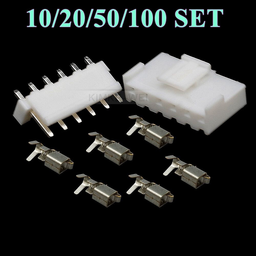 Pzsocn 200 Pieces JST-VH 3.96/Pitch 2-Pin Housing And Ale/Feale Pin Head Connector Adapter