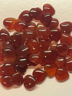 50 corazones de piedra cornalina 12 mm tapa perforados para colgantes y colgantes ¡BONITO!