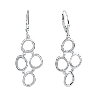 Ohrringe Ohrhänger Sterling Silber 925 rhodiniert poliert glanz weiß Schmuck NEU