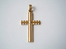 Alter Kreuz Anhänger Amerikaner A*D Andreas Daub vergoldet 2,2 g/ 3,7 x 1,7 cm