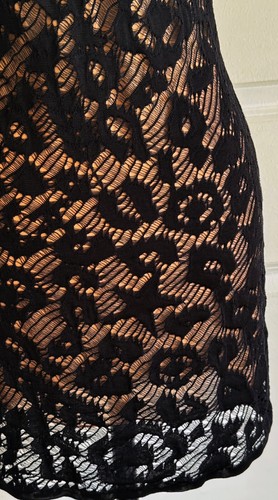 NEW CHANEL 22P BLACK VISCOSE KNIT LACE BEIGE MINI DRESS 36 - Picture 7 of 16