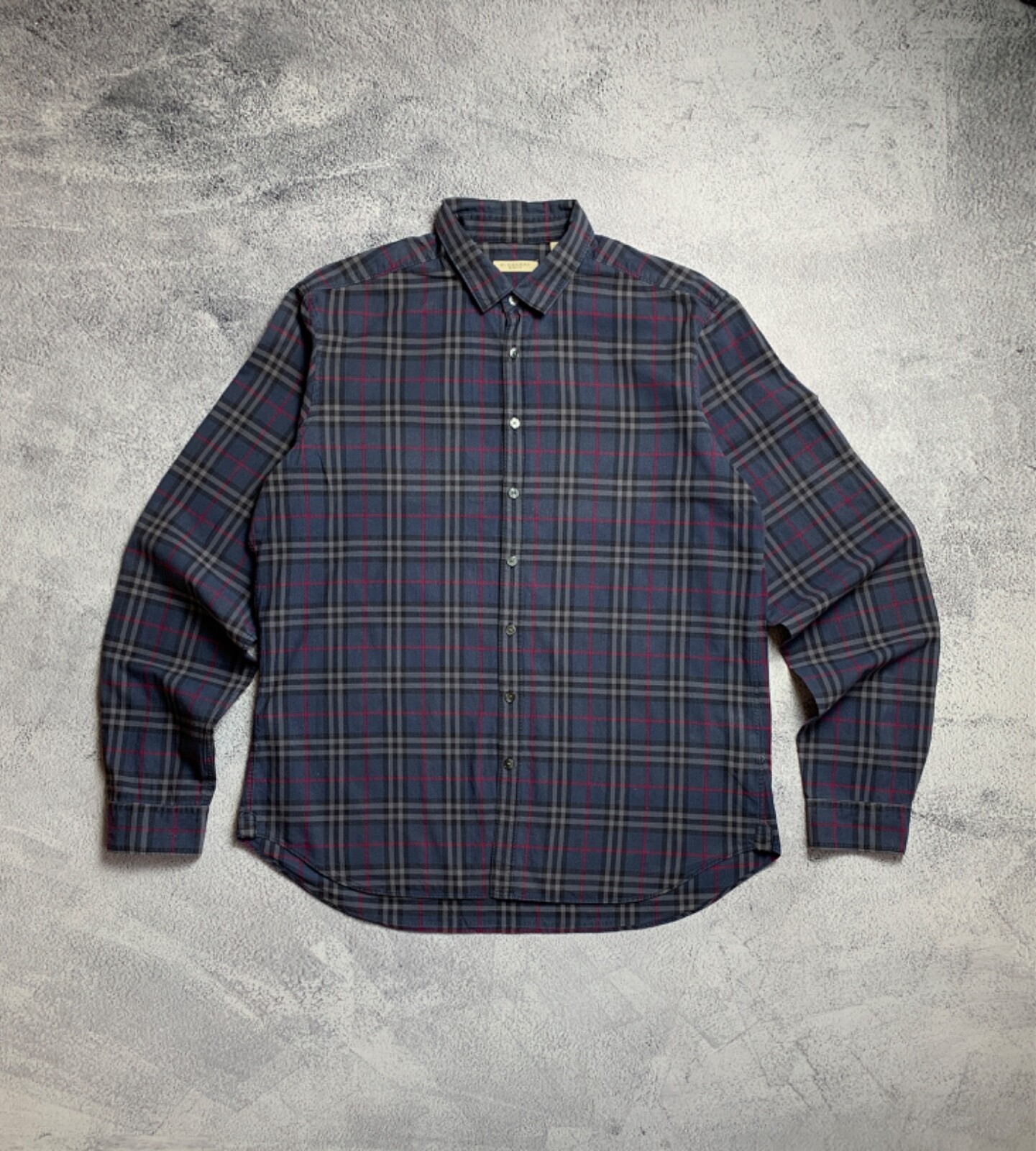 Burberry Brit Blue Mens XL Long Sleeve Casual Button Up Cotton Shirt