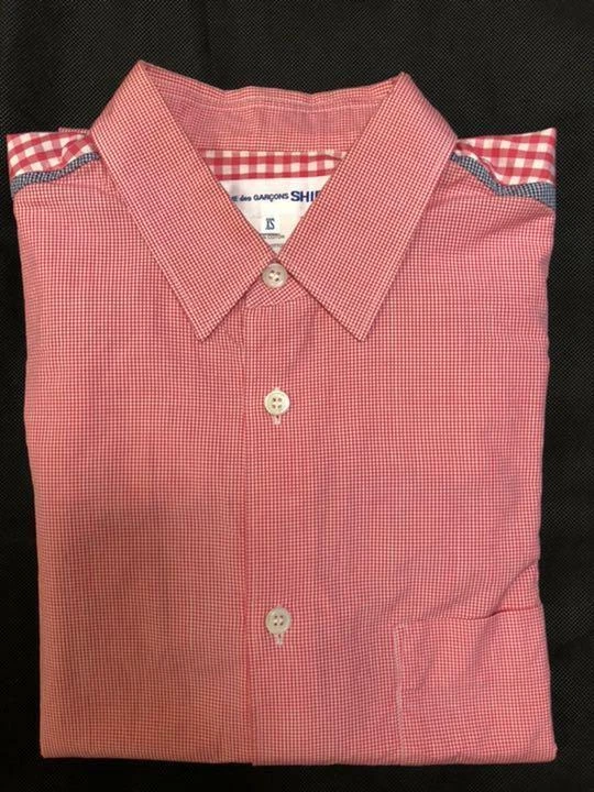 COMME des GARCONS SHIRT Plaid Switching Shirt Tops Pink Blue Men's From Japan