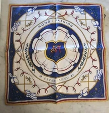 Mondi Silk Scarf Vintage Small 100% Silk Made In France 13"x13" Pocket Square?