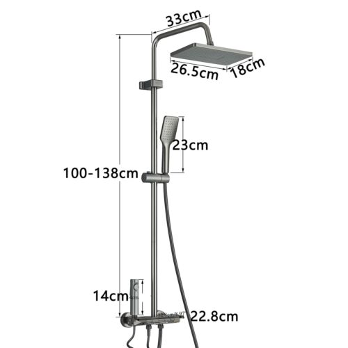 Duscharmatur Edelstahl Duschset Regendusche Handbrause Mischbatterie Duschsystem - Bild 2 von 12