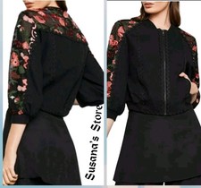 NWT BCBG MAXAZRIA SIZE S FLORAL ON MESH 3/4 SLEEVE JACKET MSRP 378