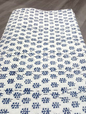 Handmade Blue White Floral Cotton Quilt Traditional Vintage Print Material