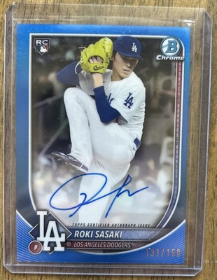 Roki Sasaki 2025 Bowman Chrome True Blue Color Match RC Auto /150 ...