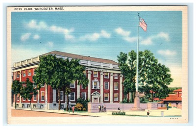 Boy Club Building Worcester MA, Massachusetts Postcard