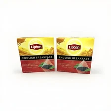 Lipton English Breakfast Black Tea 20 Pyramid Bags Assam Ceylon  (2Pack) 2/26