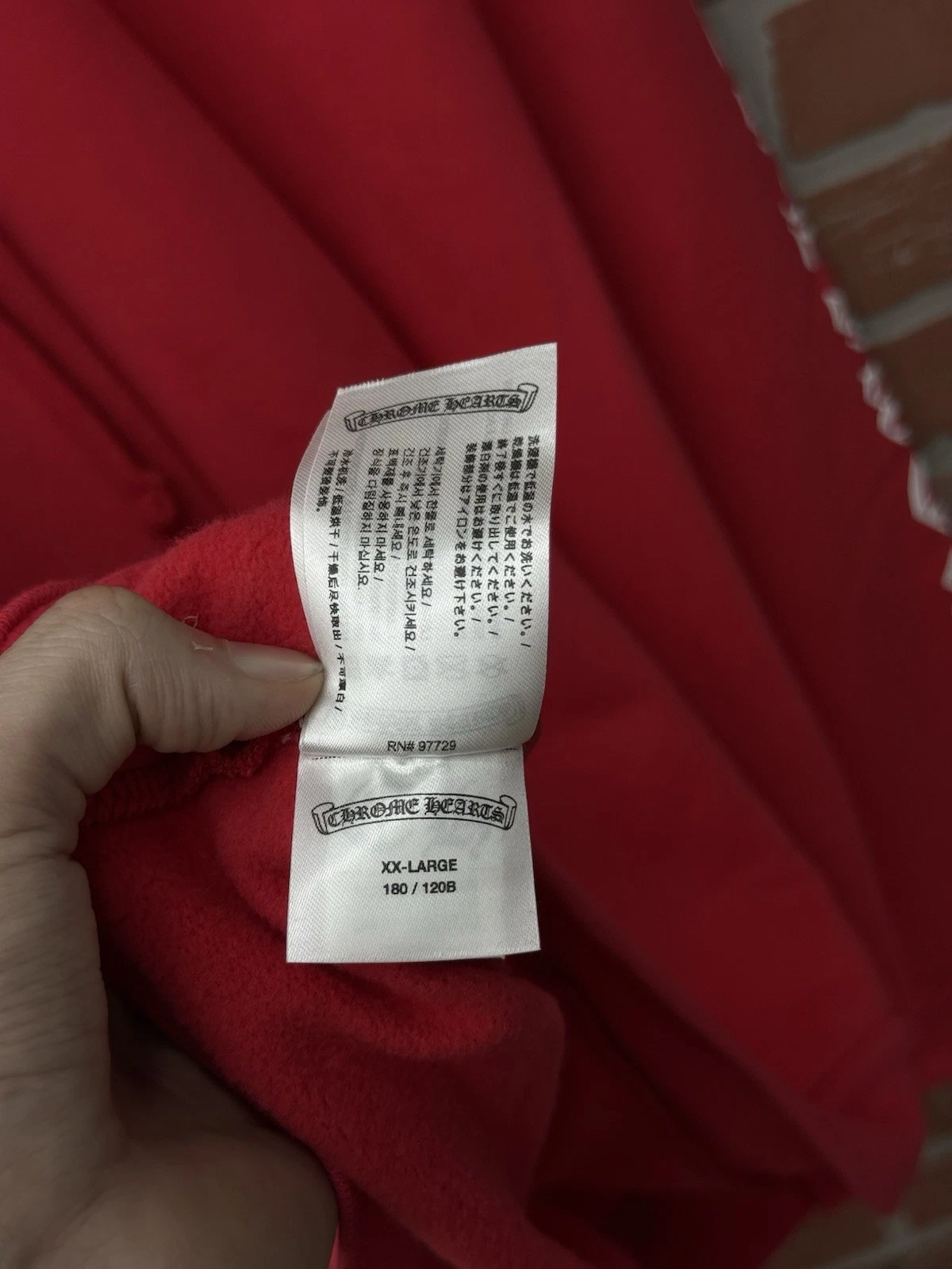 XXL Felpa con cappuccio Chrome Hearts scritta rossa web esclusiva 2025 RARA 100% autentica