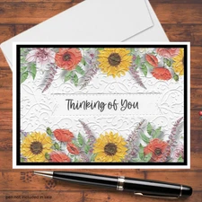 Embossed Floral Border Handmade DIY Card Kit: Set of 6 with Envelopes