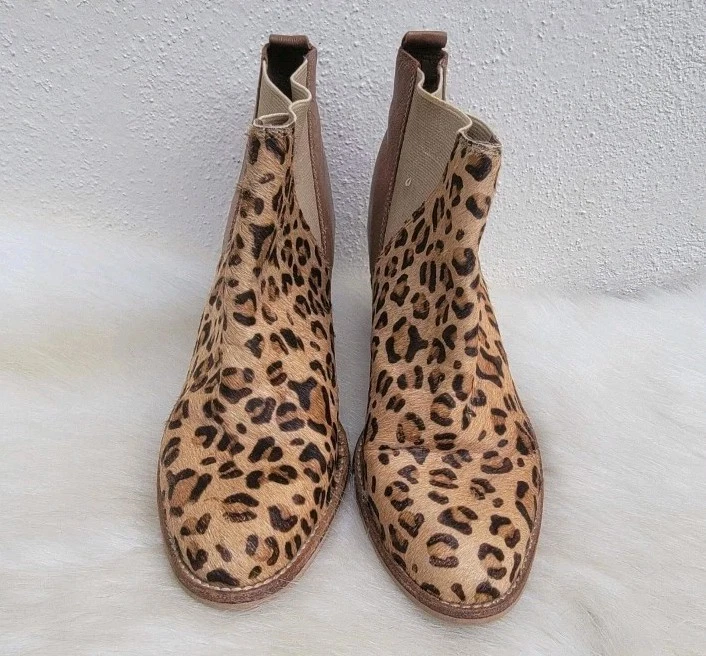 Charles by Charles David кожи икры волос леопард печать ботинок wmns sz 5,5 - Изображение 2 из 4