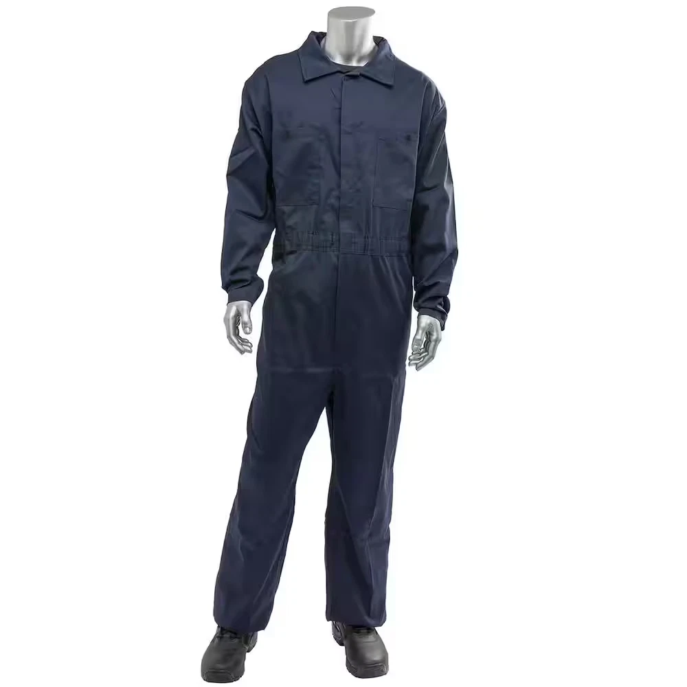 Men'S Large Navy Cotton AR/FR Dual Certified Economy Coveralls with 6-Pockets an image 10