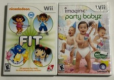 Nintendo Wii Game Lot - Nickelodeon Fit & Imagine Party Babyz (Resurfaced Discs)
