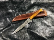 10” Custom handmade Damascus Steel Filet knife color Bone handle Christmas gifts