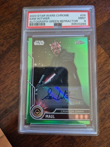 Star Wars Topps Chrome 2023 Darth Maul Autograph Green 05/99“Sam Witwer” PSA 9
