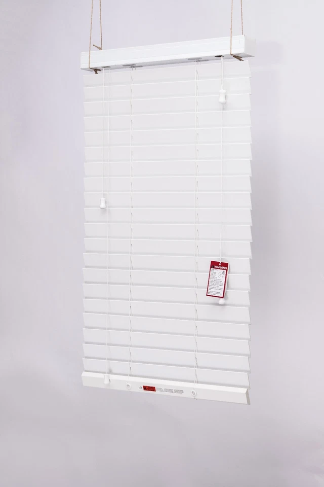 Faux Wood Venetian Blinds 50mm Slats White Wood Wooden Window Blind Easy Fit UK - Image 3 of 4