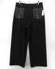 Maeve Anthropologie Pants Women 32 Tall Black The Colette Wide Leg Trousers NEW