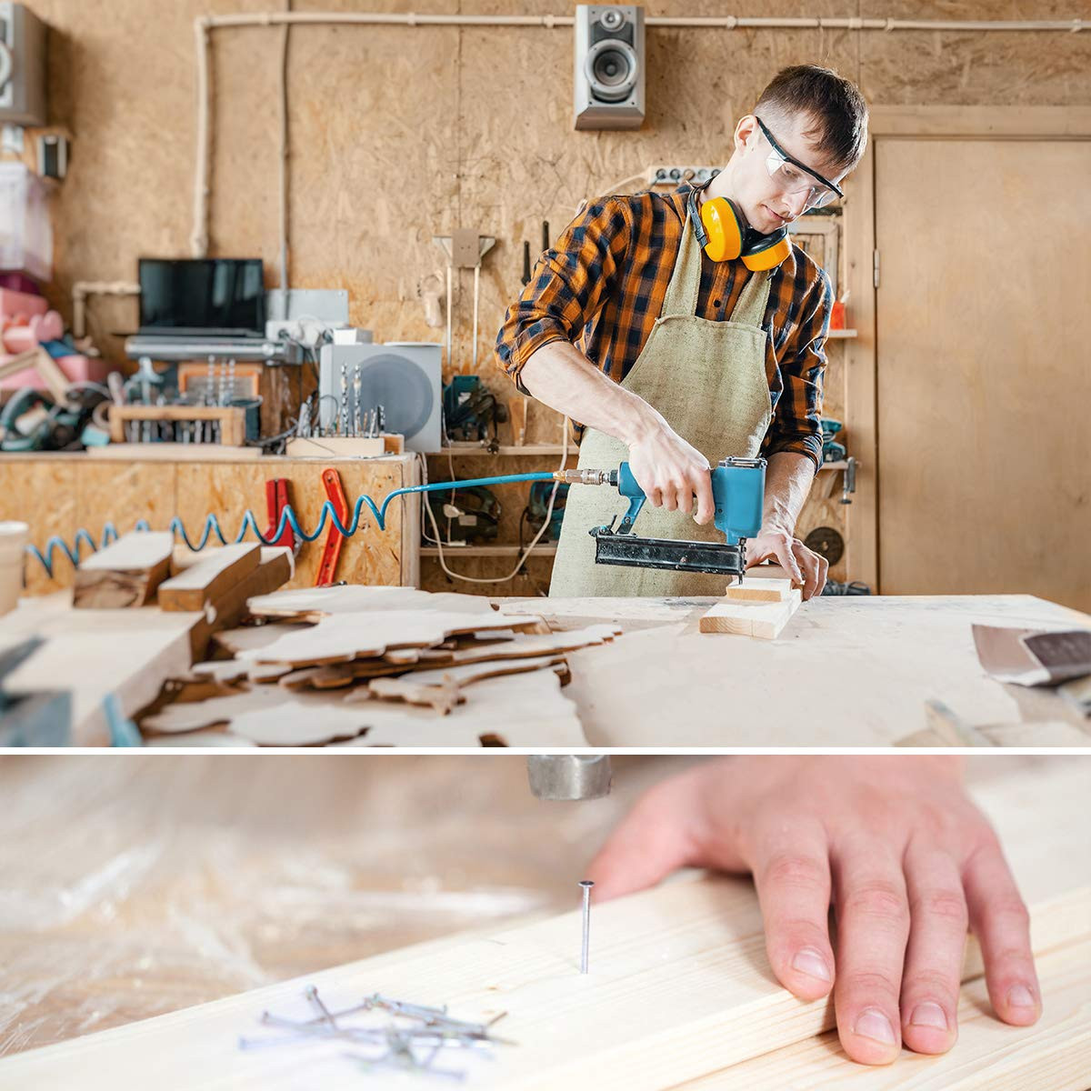 400Pcs Picture Hanging Nails Assortment Kit, Galvanized Finish Wood Wall Nails