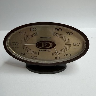 Vintage Presto Comfort Guide Humidity & Temperature Gauge Thermometer MCM Modern