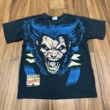 Vintage 1994 Marvel Comics Wolverine AOP Graphic Tee Shirt Youth Kids 10/12